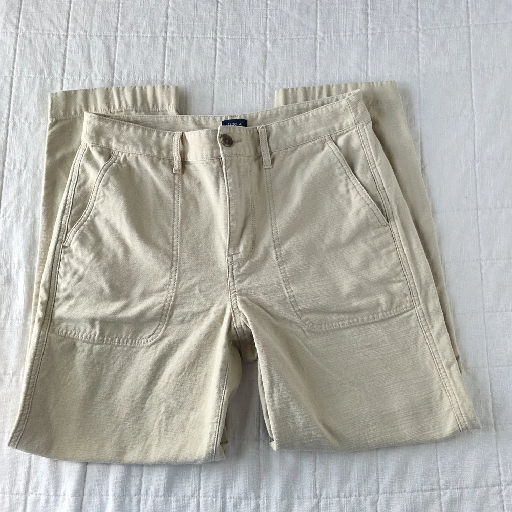 J. CREW Pants Cotton Camp Pants – Size 8 Beige Inseam 26” J Crew Factory